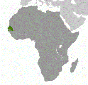 Localización de Senegal en África