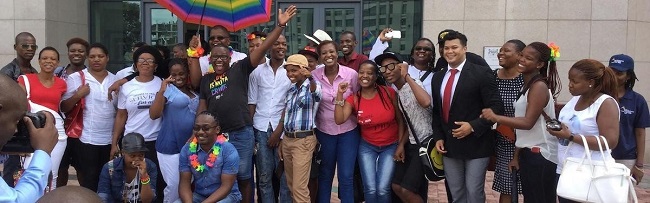 Celebración de la legalización por la Corte Suprema de Botsuana de la primera organización LGBT