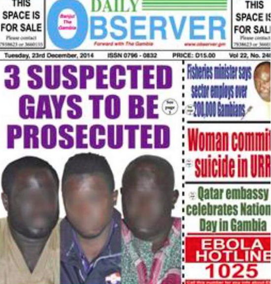 Noticia gambianos acusados por ley antihomosexual